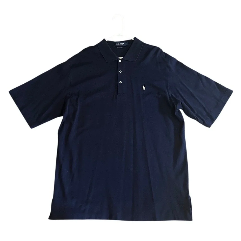 Polo Golf Ralph Lauren Navy Blue Pima Cotton Short Sleeve Polo Shirt Men's XL